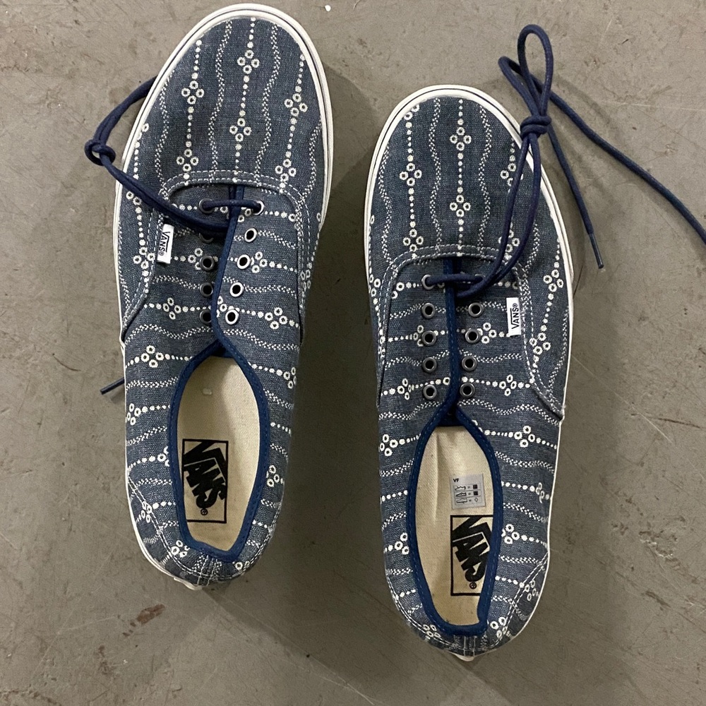 Vans Navy and White Patterned Sneakers
